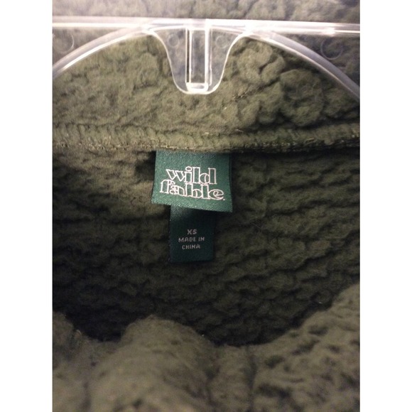 Wild Fable Sherpa Cropped Jacket in Olive green Women size XS - Picture 8 of 10